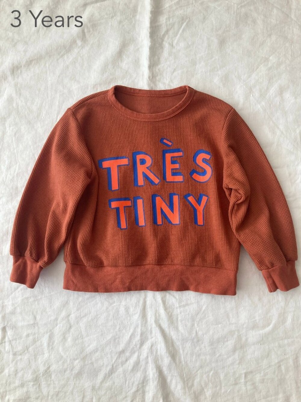Tiny Cottons 3 Years Toddler Tres Tiny Waffle Orange Long Sleeve Playful Fall